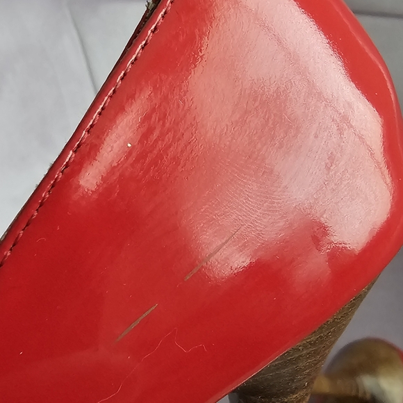 Naughty Monkey's Closet Size 6.5 Red with Black and White Checkered Heels - Picture 6 of 7